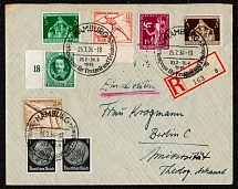 1936 The World Congress for Leisure Time and Recreation in Hamburg registered and postally used cover
