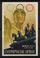 1936 Olympic Games, Berlin, Germany, Cinderella, Non-Postal Stamp