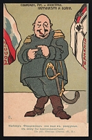 1914-18 'Kaiser Ferdinand is in thought' WWI Russian Caricature Propaganda Postcard, Russia