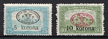 1919 Debrecen, Hungary, Romanian Occupation, Provisional Issue (Mi. 35 - 36)