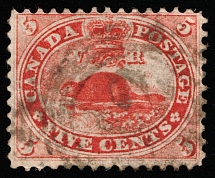 1859 5с Quebec, Canada (SG 32, Canceled, CV $30)