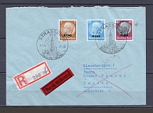 1940 Third Reich occupation of Elsass 3pf,20pf,60pf registered cover with special postmark CV 98 EUR