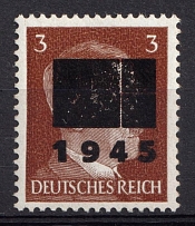 1945 3pf Netzschkau-Reichenbach (Saxony), Germany Local Post (Mi. 2 II b, Signed, CV $50, MNH)