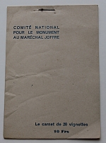 National Committee of the Monument to Marshal Jofre, France, Stock of Cinderellas, Non-Postal Stamps, Labels, Advertising, Charity, Propaganda, Booklet with Blocks of Four