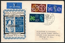 1962 (9 Mar) Jozef Pilsudski, Republic of Poland, Cover from London to Chicago franked with Souvenir Sheet of Union of Polish Philatelists, Airmail (Commemorative Cancellation)
