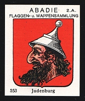 1933-1945 'Abadie Flag and Wappen Collection Judenburg', Anti-Jewish Propaganda Label Stamp, Third Reich Nazi Germany