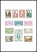 1933 Belgium, Private Reprint of the Issue 'Grand Orval', Full Sheet (White Paper, MNH)