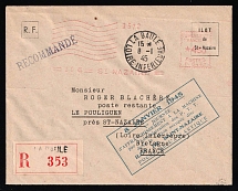 1945 (8 Jan) Saint-Nazaire, German Occupation of France, Germany, Registered Cover from La Baule to Brittany
