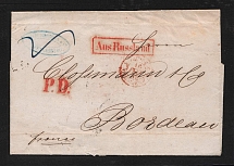 1856 Cover from St. Petersburg to Boudreaux, France (Dobin 3.08 - R4)