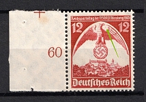 1935 12pf Third Reich, Germany (Missed Hatching on Wing, Print Error, Mi. 587 I, CV $90, MNH)