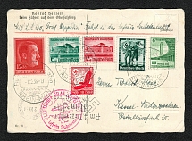 1938 Konrad Henlein and Adolf Hitler. Airmail GRAF ZEPPELIN Flight