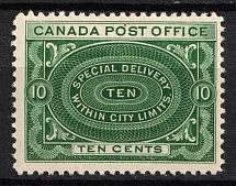 1898-1920 10c Canada, Special Delivery Stamp (SG S3, CV $95)