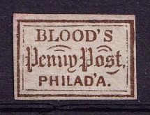 1848-54 Blood's Penny-Post, United States Locals & Carriers (Genuine)
