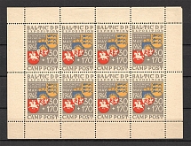 1946 Baltic Dispaced Persons Camp Schongau Expostition Block Sheet (MNH)