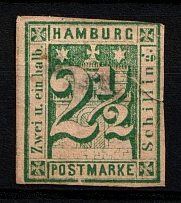 1864 2 1/2s Hamburg, German States, Germany (Mi. 9, CV $140)