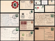 Weimar Republic, Third Reich, Germany, Swastika, Collection of Postcards with Rare Propaganda Commemorative Postmarks