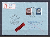 1940 Third Reich occupation of Lorraine 10pf, 80pf registered cover special postmark CV 78 EUR