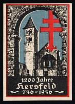 1936 Third Reich, Germany, Bad Hersfeld, 1200th Anniversary of the Hersfeld Abbey, Poster Stamp, Non-Postal