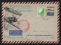 1936 (1 May) Germany, Hindenburg airship airmail cover from Friedrichshafen to New York (United States), 1st flight to North America 'Frankfurt - Lakehurst' (Sieger 406 D)
