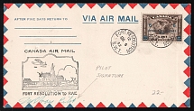1932 Canada, First Flight Airmail cover with Pilot Signature, Fort Resolution - Rae, franked by Mi. 170