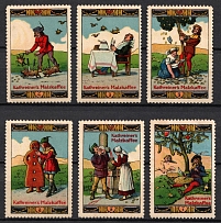 Germany, Advertising Stamps of the Company 'Kathreiners Malzkaffee' with Pictures from the Fairy Tale 'Land of Cockaigne', Non-Postal