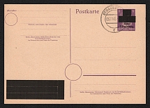 1945 (3 Nov) 6pf Strausberg (Berlin), Germany Local Post, Postcard, Postal Stationery (Unofficial Issue, Canceled)