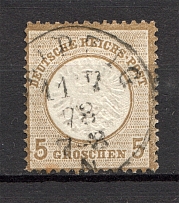 1872 Germany 5 Gr (CV $50, Cancelled)