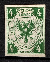 1859 4s Lubeck, German States, Germany (Mi 5 a, Sc. 5, Signed, CV $50)