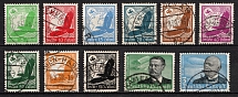 1934 Third Reich, Germany, Airmail (Mi. 529 x - 539 x, Full Set, Canceled, CV $120)