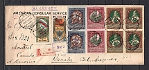 International Registered Letter Petrograd to Canada. Franking Post-The Charitable and Charity Stamps
