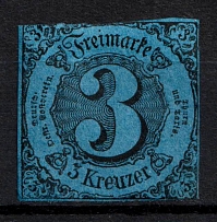 1852 3k Thurn und Taxis, German States, Germany (Mi. 8, Sc. 43, Signed, CV $1,000)