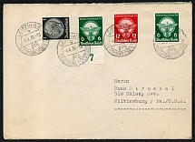 1939 Cover franked with Scott Nos. 415 and 490-91 paying the international postal rate to the United States