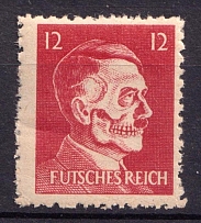 12pf United States US Anti-Germany Propaganda, Hitler-Skull (Mi. 17, CV $130)