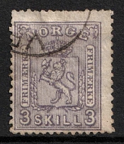 1868 3Sk Norway (Mi. 13 A, Used, CV$110)