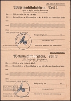 Third Reich, Germany, Blank of Wehrmacht Ticket ('Bau - Btl. Headquarters 91' Handstamp)