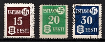 1941 Estonia, German Occupation, Germany (Mi. 1 y, 2 x, 3 y, Full Set, Canceled, CV $70)