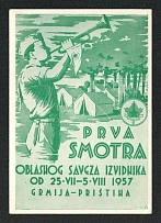 1957 Croatia, Scouts, Postcard, Scouting, Scout Movement, Cinderellas, Non-Postal Stamps