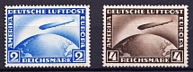 1927 Weimar Republic, Germany, Airmail (Mi. 423 - 424, Full Set, CV $550, MNH)