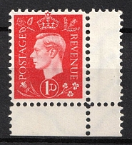 1d Anti-British Propaganda, King George VI, German Propaganda Forgery (Mi. 4, Corner Margin, CV $100)