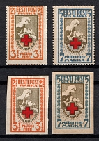 1921-22 Estonia, Red Cross (Mi. 29 A - 30 A, 29 B - 30 B, Full Sets, CV $20)