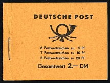 1955 Complete Booklet with stamps of German Democratic Republic, Germany, Excellent Condition (Mi. MH 1a 1.1, CV $160)