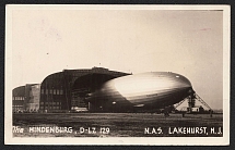 1936 (1 Jul) Germany, Hindenburg airship airmail postcard from Frankfurt to New York (United States), Flight to North America 'Frankfurt - Lakehurst' (Sieger 420 A, CV $55)