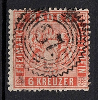 1860 6kr Baden, German States, Germany (Mi. 11 a, Canceled, CV $130)