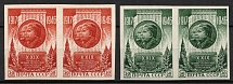 1946 29th Anniversary of October Revolution, Soviet Union, USSR, Russia, Pairs (Imperforate, Full Set, MNH)