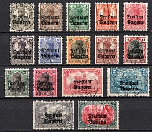 1919 Bavaria, Germany (Mi. 136 - 151, Full Set, Canceled, CV $100)