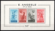 1948 Belgium, Souvenir Sheet  (Mi. Bl.20, CV $180, MNH)