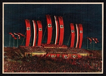 1933 (1 May) National Labor Day in Berlin, Third Reich, Germany, Swastika, Rare Propaganda Postcard