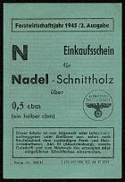 1944 Ticket for cutting more than a half-cubic meter of coniferous timber