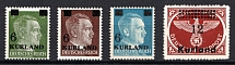 1945 Kurland, German Occupation, Germany (Mi. 1 vx, 2 vz, 3 vz, 4 B y, Full Set, CV $200, MNH)