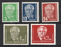 1952-53 German Democratic Republic, Germany (Mi. 322 - 326, Full Set, CV $160, MNH)